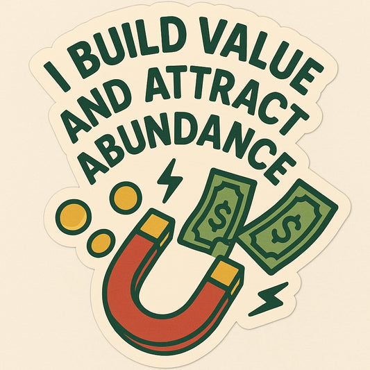 Affirmation Sticker - BUILD VALUE AND ATTRACT ABUNDANCE